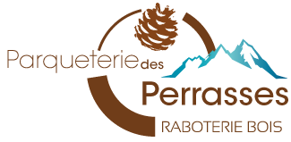 Specialiste du bois depuis 4 générations, la Parqueterie des Perrasses, située à Thônes en Haute-Savoie, est une entreprise familiale. - Logo